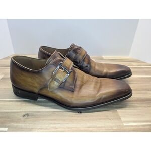 Magnanni Double Monk Strap Dress Shoes Brown Patina Leather Mens Size 11...